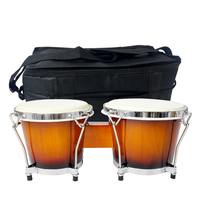 Bongos 7'' 8'' Congas pour Enfants, Adultes, Débutants, Professionnels, Instrument de Percussion en Bois, Sac, Clé de Réglage, Peaux en Peau de Mouton