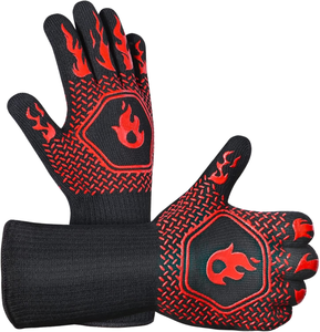 Vichen, gran oferta, Guantes para horno y parrilla, guantes resistentes al calor de silicona para barbacoa, guantes para cocinar barbacoa, estilo impreso, quemaduras protectoras - Product Image 1