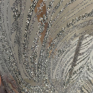 Kain gaun pernikahan tulle perhiasan renda berlian imitasi modis - Product Image 5