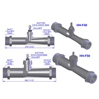 Mélangeur de Tube Venturi d'ozone HH-F50 Beyok PVDF Venturi pièce d'injecteur assemblage de soupape d'injecteur