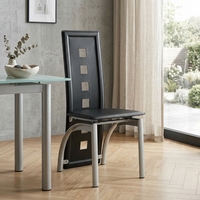 Chaise de salle à manger moderne avec dossier rembourré, chaise d'appoint à structure métallique, idéale pour banquets, restaurants et salles à manger domestiques