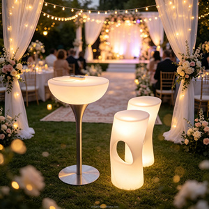 Table de cocktail LED ronde rechargeable 16 couleurs écologique pour <span class=keywords><strong>bar</strong></span>, boîte de nuit, jardin, terrasse, événements et fêtes - Product Image 6