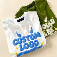 T-shirt pour homme en 100 % coton, motif lettres, impression 3D en mousse, style Hip Hop, grammage lourd, design graphique, impression 3D en relief