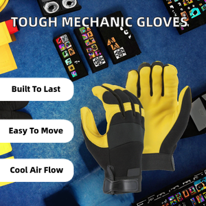 Gants de mécanicien industriels, protection des mains, texture acrylique, antistatiques, anti-vibrations, épaisseur 6 mil, respirants, en spandex - Product Image 3