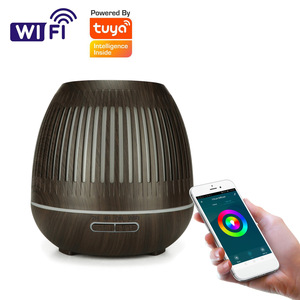 Tuya Wifi Essential Oil Diffuser Wood Grain 0.5L <b>Humidifier</b> With Led Light App Control Home Use - Product Image 3