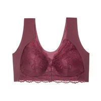 Soutien-gorge push-up grande taille pour femme, à fermeture frontale en dentelle, style fin, bonnet complet, sans armatures, en polyester, pour le commerce transfrontalier