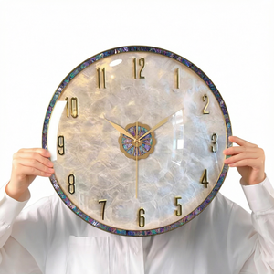 Modern Metal Shell Wall <b>Clock</b> 40X40X5CM Silent Quartz Analog Battery Operated Hanging <b>for</b> Living Room <b>Bedroom</b> Dining Room Decor - Product Image 1