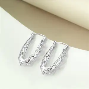 Fashion Jewelry OEM/ODM Custom 925 Sterling Silver Zircon Celtic Knot Huggies Hollow Hoop Earrings