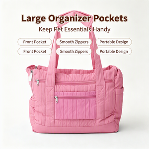 Bolsa de Transporte para Mascotas Acolchada y Ligera, Bolso de Hombro para Perros con Cubierta de Malla, Transportador Multifuncional para Mascotas - Product Image 1