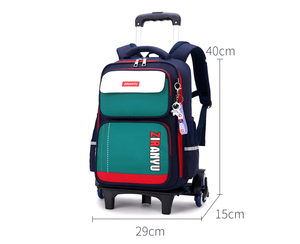 Высококачественная Милая Детская сумка-тележка для мальчиков и девочек, рюкзаки для скручивания, школьные сумки для учеников начальной школы с колесом большой емкости - Product Image 2