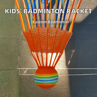 Raquette de badminton légère en graphite avec cadre en acier et poignée en PU Options souples Équipement de sport pour les enfants du primaire