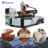 Xunke - Máquina Fresadora CNC de Alta Velocidad con 16 Herramientas de Cambio Automático de 3 Ejes para Fabricación de Muebles de Madera, Modelo 1328 2130