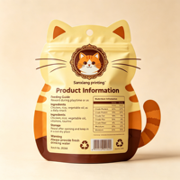 Sachet d'emballage alimentaire personnalisé en aluminium BOPP/Nylon haute qualité, imprimé en héliogravure, avec fermeture éclair, pour aliments pour animaux de compagnie (chats et chiens) 100g