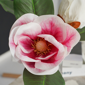 Tallo de Flor de Magnolia Artificial, Tacto Real, Color Blanco y Rosa, Flor de Magnolia Artificial para Arreglos Florales de Boda y Hogar, Venta al por Mayor - Product Image 2