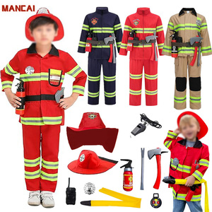 Journée de carrière scolaire <span class=keywords><strong>pompier</strong></span> pour enfants <span class=keywords><strong>tenue</strong></span> de jeu de rôle Cosplay uniforme de <span class=keywords><strong>pompier</strong></span> enfants Costumes de Performance de feu Halloween - Product Image 1