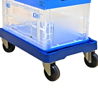 Chariot de transport portable en plastique robuste à quatre roues pour entrepôt PLA150A-ZDL