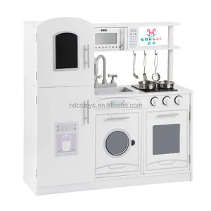 Set mainan dapur besar anak-anak, set mainan anak-anak dapur kayu tiruan memasak pura-pura set dapur