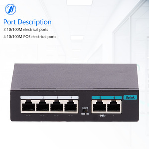 Huayu 4 + 2 100Mbps PoE Mạng Chuyển Đổi Đơn Giản VLAN Hỗ Trợ Plug-And-Play Cho Văn Phòng Mạng Sợi Quang Adapter Cho PC & IP - Product Image 1