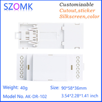 36.3x90.2x57.5mm Nouveau Design Boîtier de commande en plastique électrique 6 Points Fonctionne sur mesure Rail Din Boîtier Pcb Boîtier en plastique Rail Din