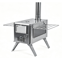 Poêle à bois portable en acier inoxydable, léger, pour pique-nique en plein air et chauffage BBQ