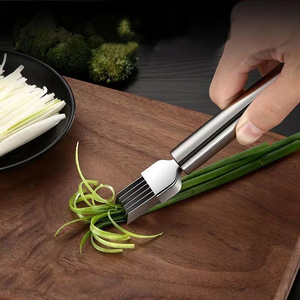 Kitchen Stainless Steel <strong>Onion</strong> <strong>Slicer</strong> Cutter Scallion Shredder Knife Vegetable &amp; Fruit Tools - Product Image 4