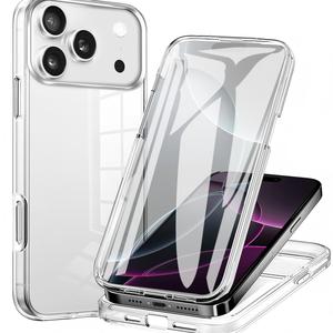 Funda transparente de cobertura total 360° para iPhone 17, compatible con 15 Pro Max, acrílica, colores brillantes, protección 16e - Product Image 1