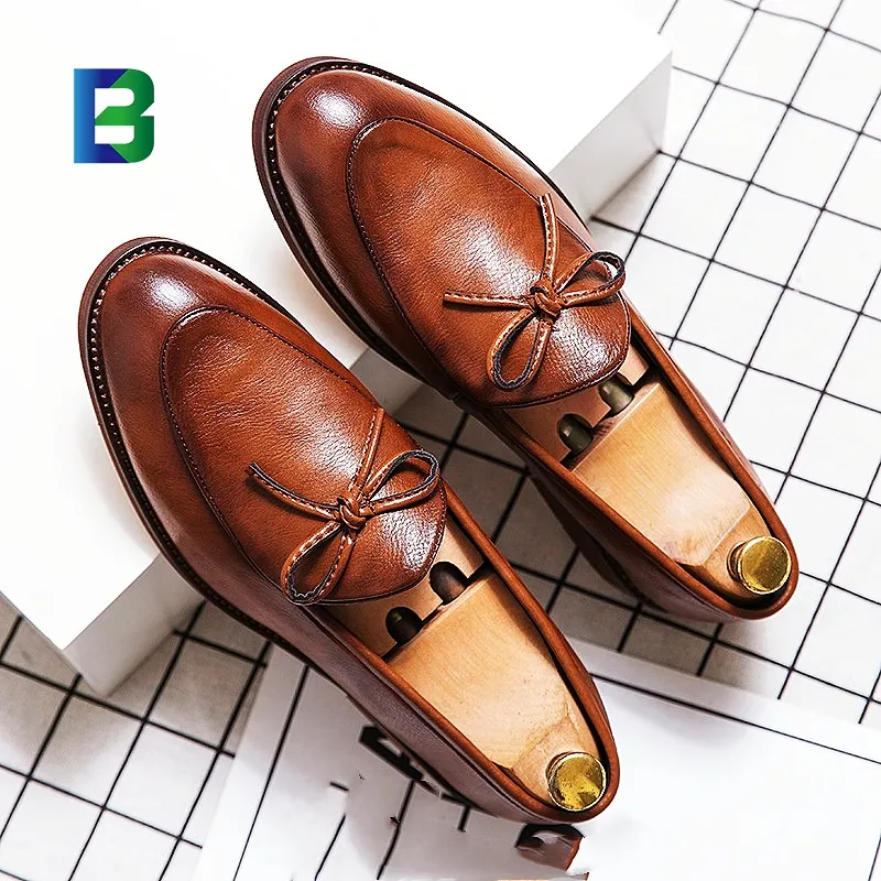 Kualitas tinggi grosir Fashion rumbai lembut Pu sepatu pria bisnis sepatu kulit kantor Oxford kasual pria sepatu gaun & Oxfords