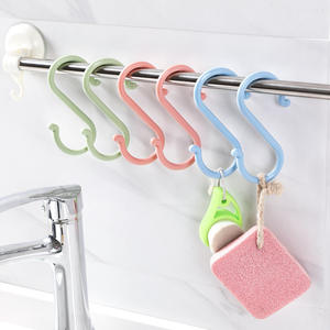 Multifunctional Plastic S-shaped Door <b>Kitchen</b> <b>Hook</b> Creative Bathroom Nail-free Wardrobe Clothes S <b>Hook</b> Home Small Tools - Product Image 4