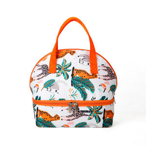 Bolsa de almuerzo de doble compartimento con compartimento inferior con cremallera y aislamiento, asa portátil para la escuela, oficina, pícnic al aire libre - Product Image 5