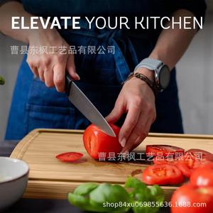Bamboo Cutting Boards <b>Set</b> Of 4 Rectangle Thickened Kitchen Chopping Blocks For Vegetable Fruit - Product Image 4