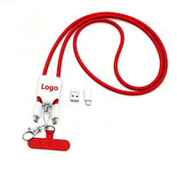Cable de Carga Rápida USB-C 4 en 1 de 60W PD al por Mayor de Fábrica, Correa de Teléfono de Moda con Color Personalizado, Regalo Empresarial con Logotipo Personalizado