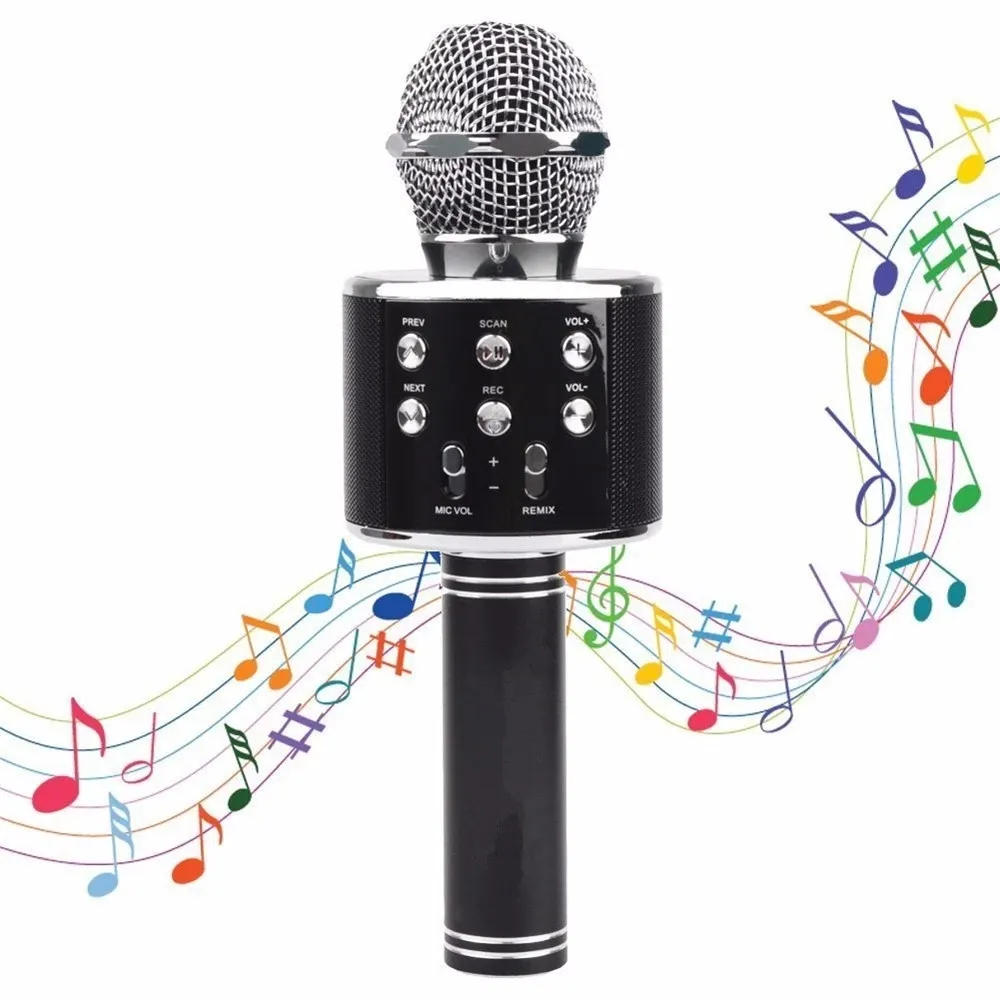 Micro Thu Phóng Không Dây Karaoke Bt Chuyên Nghiệp, Micro Mike Kim Loại