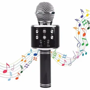 Micrófono inalámbrico de metal para karaoke, dispositivo profesional para karaoke, con zoom