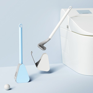 Nouvelle brosse de toilette en caoutchouc souple brevetée, brosse de nettoyage de toilettes murale sans angle mort avec base - Product Image 1