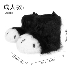 Bottes fourrées en forme de pattes <span class=keywords><strong>d</strong></span>'animaux pour femmes, pantoufles tendance, bottes duveteuses, chaussures à griffes de renard et <span class=keywords><strong>d</strong></span>'<span class=keywords><strong>ours</strong></span>, chaussures chaudes <span class=keywords><strong>d</strong></span>'hiver, accessoires de cosplay - Product Image 5