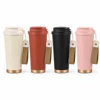 Tasse à café isotherme en acier inoxydable 316 de 530 ml, double paroi sous vide, avec paille, double ouverture, verrouillable, logo personnalisé, cadeau pour voiture