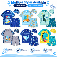 Ensemble de maillot de bain pour enfants, maillot de bain d'entraînement avec bonnet de bain assorti