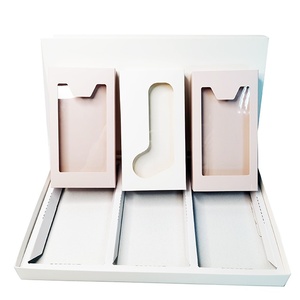 Custom packaging box for clothing brand cardboard lid and base box plastic pet window underwear and socks packaging box
