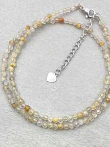 Gargantilla de Cuarzo Rutilado Dorado, Joyería Delicada con Piedras Preciosas, Cuentas Microfacetadas, Collar de Cristal, Joyería Minimalista, Pequeñas Piedras Preciosas - Product Image 5