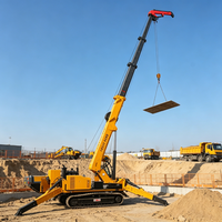 Grue araignée compacte professionnelle de 5 tonnes avec stabilisateurs hydrauliques pour opérations en espace limité
