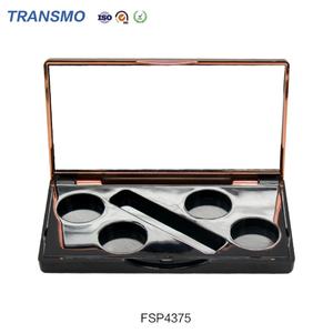 Empty Blush Container Private <b>Label</b> Powder Blush Container Eyeshadow Palette Wirh Mirror Eyeshadow Palette <b>Black</b> - Product Image 4