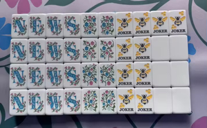 Offre Spéciale : Ensemble de Mahjong Américain Bleu Lac pour 4 Joueurs, Tuiles en Acrylique avec Tapis Pliable – Idéal pour l'Été et les Moments de Loisirs - Product Image 5