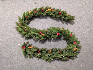 <span class=keywords><strong>Guirlande</strong></span> de Noël artificielle avec pommes de pin et baies rouges, <span class=keywords><strong>guirlande</strong></span> flexible en <span class=keywords><strong>sapin</strong></span> vert pour cheminée, escalier, porte, décoration de fêtes - Product Image 2