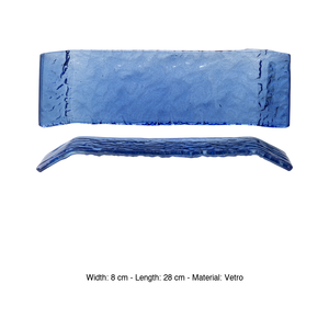ขาตั้งน้ำทรงสี่เหลี่ยมสีน้ำเงิน ขนาด 28 × 8 ซม. ทำจากแก้วงานแฮนด์เมด - Product Image 3