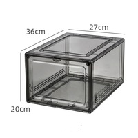 Boîte à chaussures rectangulaire en plastique magnétique de haute qualité, lot de 6, transparente, pour les amateurs de sneakers