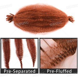 Marley Twist Vlechten Haar Lente <span class=keywords><strong>Afro</strong></span> <span class=keywords><strong>Kinky</strong></span> Twist Gehaakt Synthetisch Haar Bulk Extensions Faux Locs Vlecht Voor Afrikaanse Vrouwen - Product Image 2