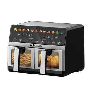Anbolife Friggitrice ad Aria da 10L con Doppio Cestello e Finestra di Visualizzazione, Struttura in Acciaio Inox, Schermo Touch Digitale, Friggitrice Senza Olio - Product Image 1