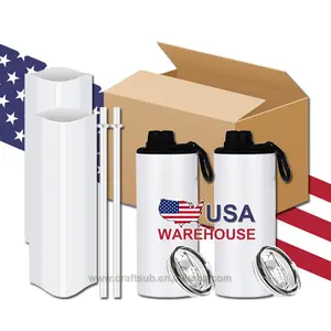 USA Warehouse Wholesale 15oz 15 oz Stainless Steel 15 Ounce Straight Blank Sublimation Sport Drinking Water Bottle with Two Lids