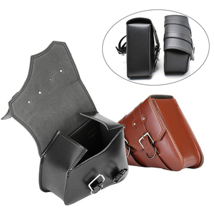 Bolsas Laterales Triangulares de Cuero para Motocicleta, para Harley Bobber Cruiser, Negras, de PU, para Almacenamiento de Herramientas, Alforjas - Product Image 4