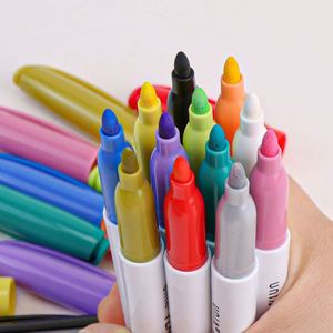 2025 New Water-Based Non-Toxic 12-Colour Metallic Glitter Acrylic <b>Marker</b> Pen <b>Permanent</b> <b>Marker</b> Colour Pens Kids Plastic Paper - Product Image 3